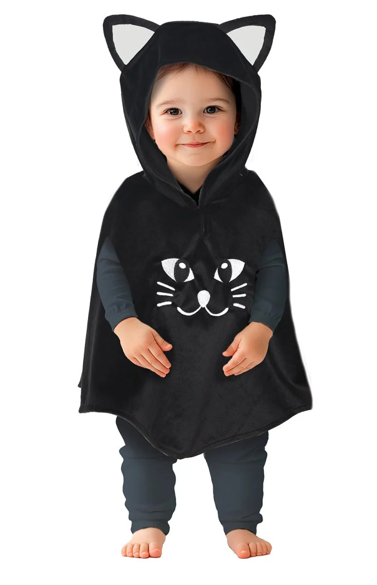 Halloween Poncho Baby Katze