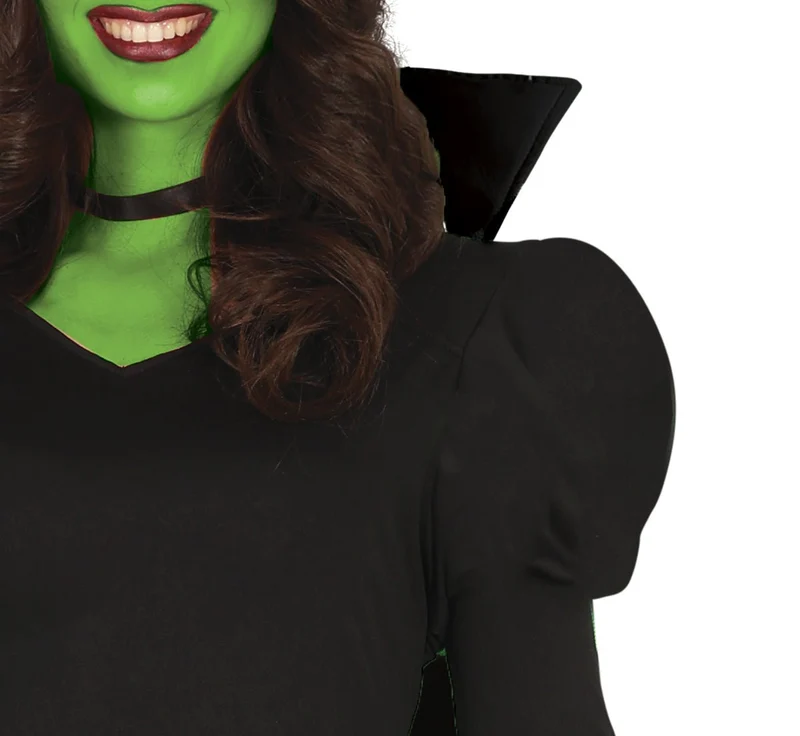Halloween Kleid Schwarz Damen Hexe Lang