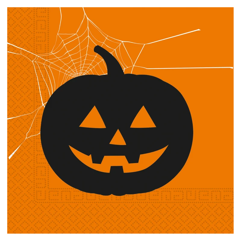 Halloween Servietten Orange Kürbis 33cm 20Stück