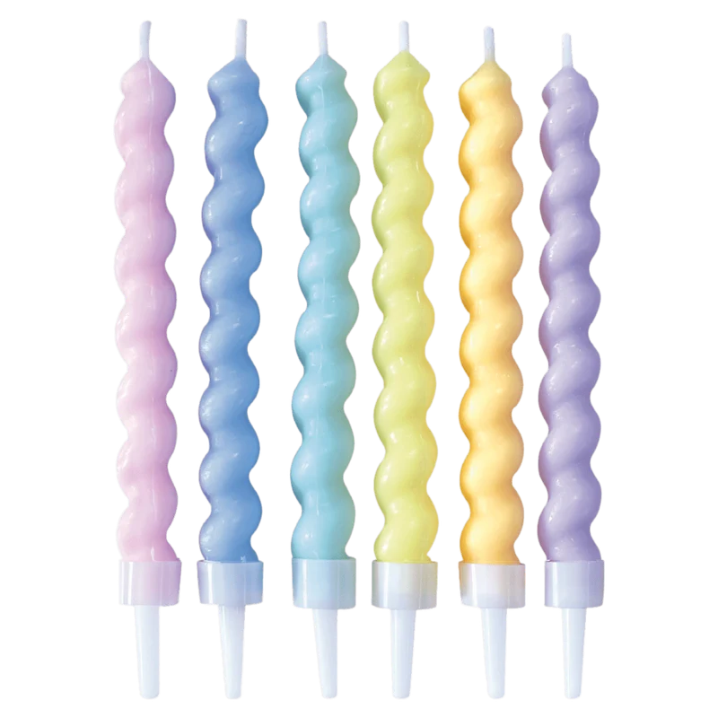Bunte Kerzen Twisted Pastell