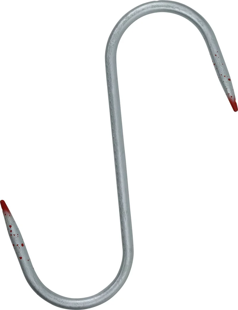 Silberner Fake-Haken mit Blut 33cm