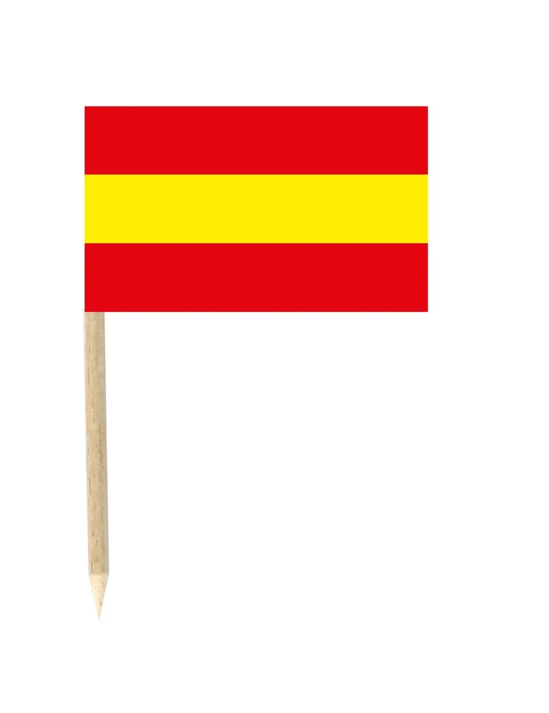 Fanartikel Party-Picker Spanien 50 Stück 3x5cm rot-gelb