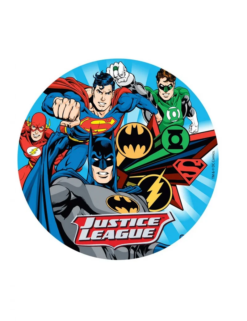 Justice League™ Kuchenplatte Zufallsmotiv 20 cm