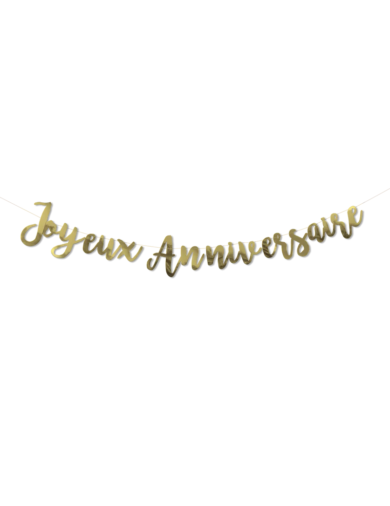 Metallisch-goldene Happy Birthday-Girlande, 1,80 m