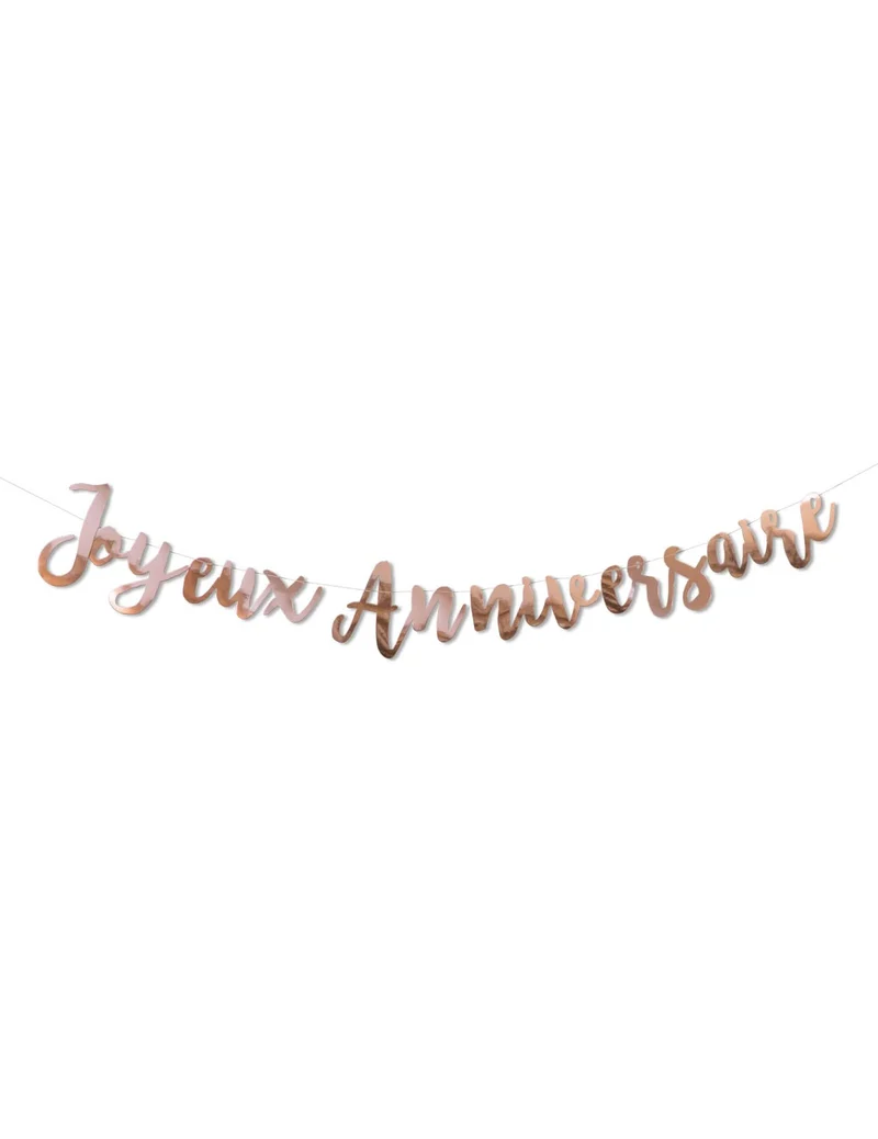 Happy Birthday Roségold-Girlande 1,80 m