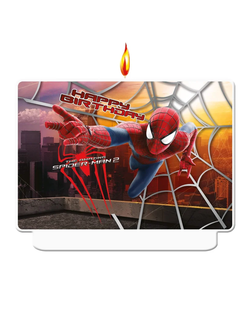 Spiderman2™-Geburtstagskerze The Amazing Spiderman bunt 8x3x10cm