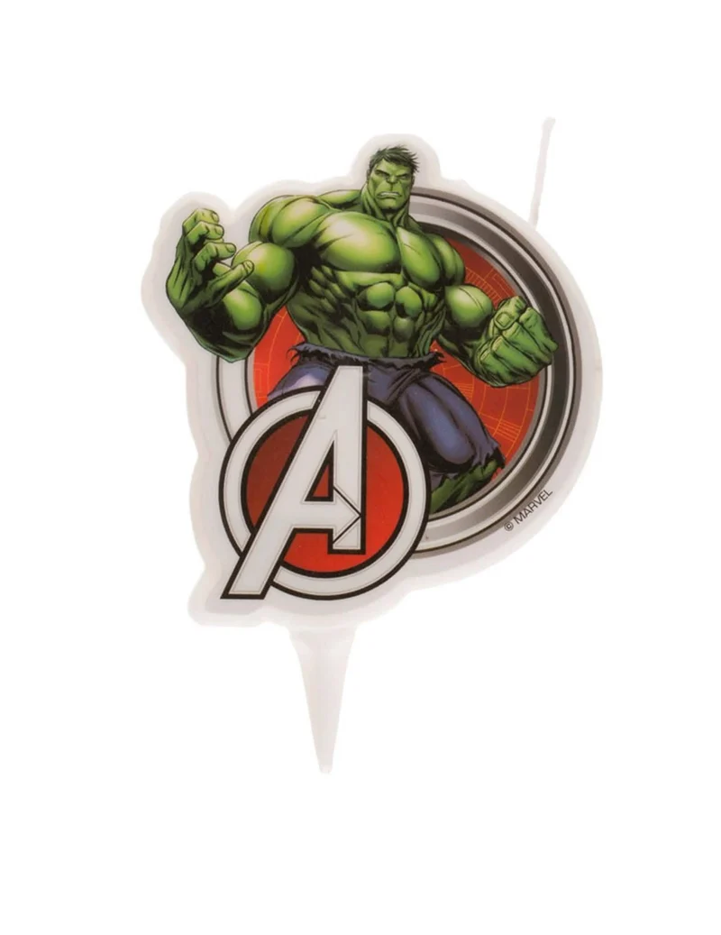 Hulk™-Kerze Kindergeburtstag Avengers™-Kuchendeko bunt
