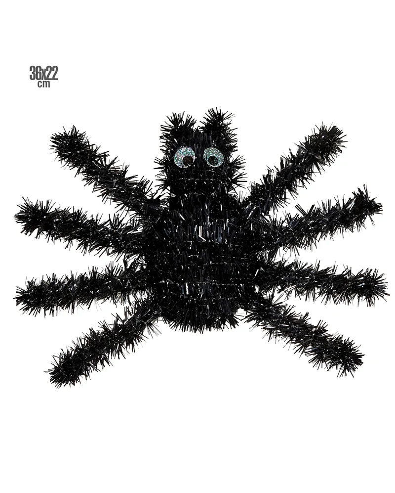 Schwarze Spinne aus Lametta