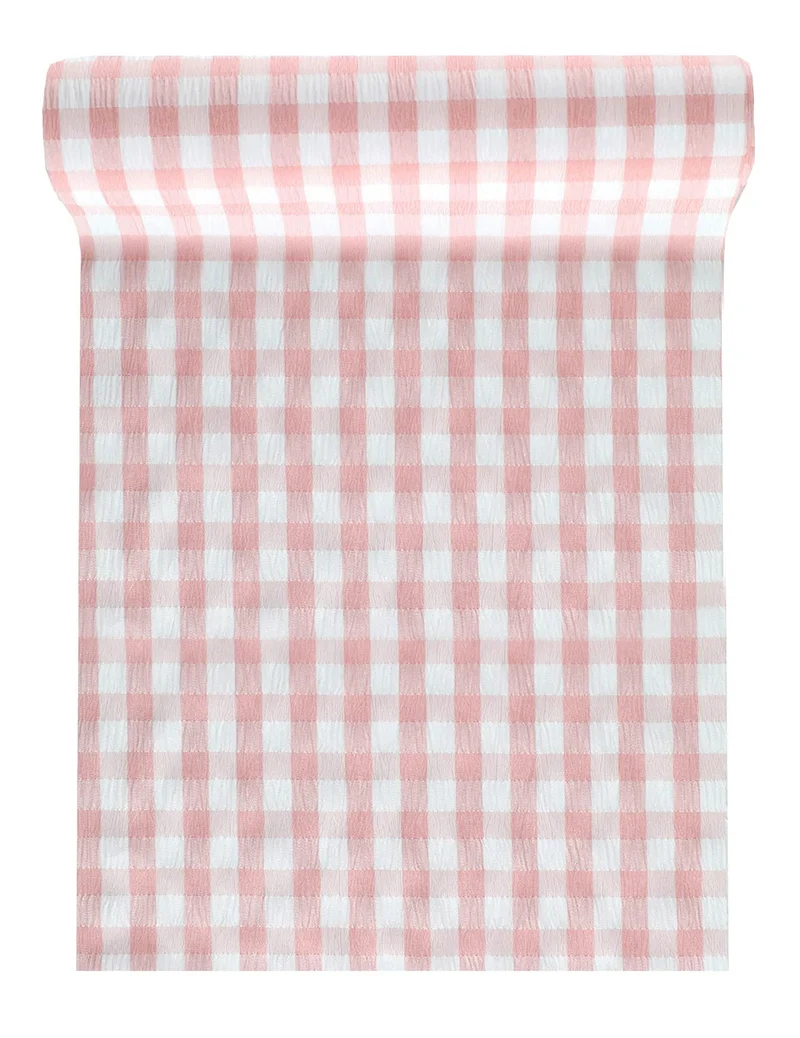 Vichy Tischläufer Rosa 26 cm x 3 m Guinguette Thema