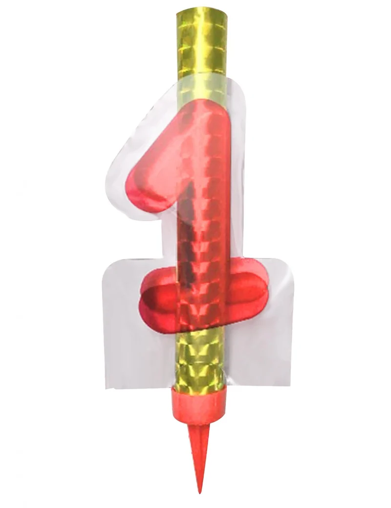 Leuchtfontäne Zahl 1 rot 12 cm für Geburtstagstorte