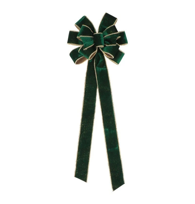 Grün Gold Schleife Samt 78cm