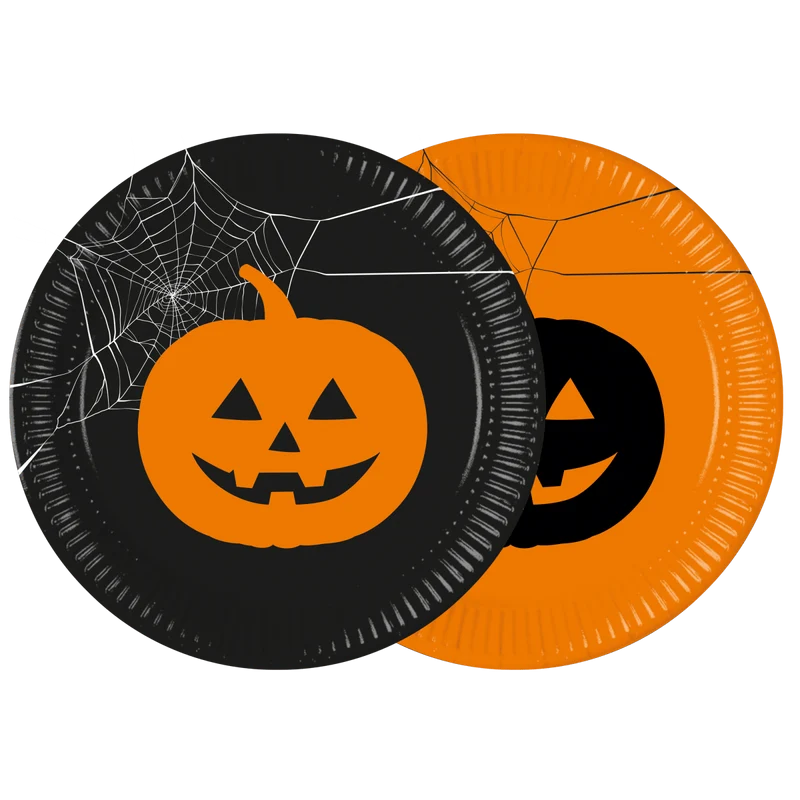 Halloween Teller Kürbisse 23cm 8Stück
