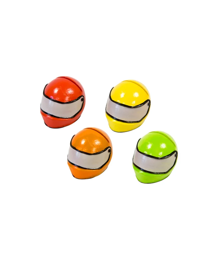 Harz-Tischkärtchen Rennhelm zufällige Farbe 4,5 x 3,5 cm für Renn-Geburtstag