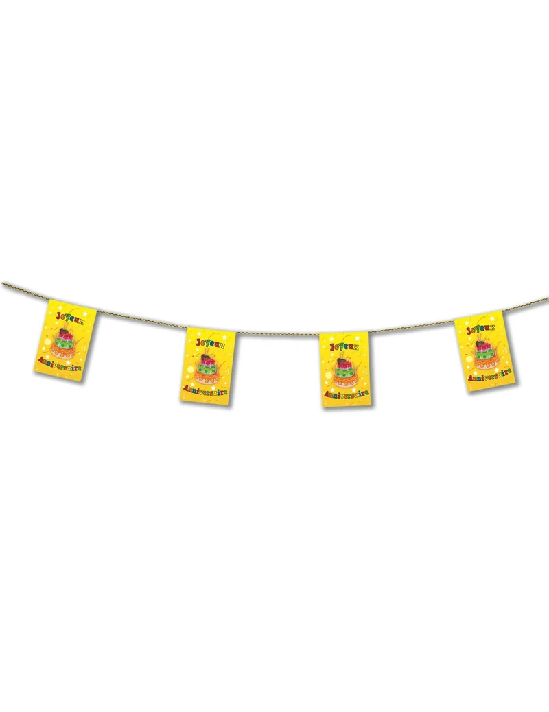 Wimpelkette Papier "Happy Birthday Kuchen" 4,5 m