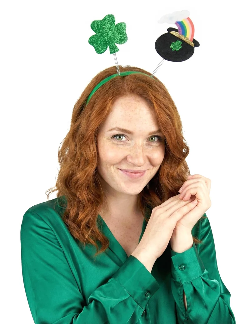 St. Patrick's Day Haarreif mit Kleeblatt und Goldtopf