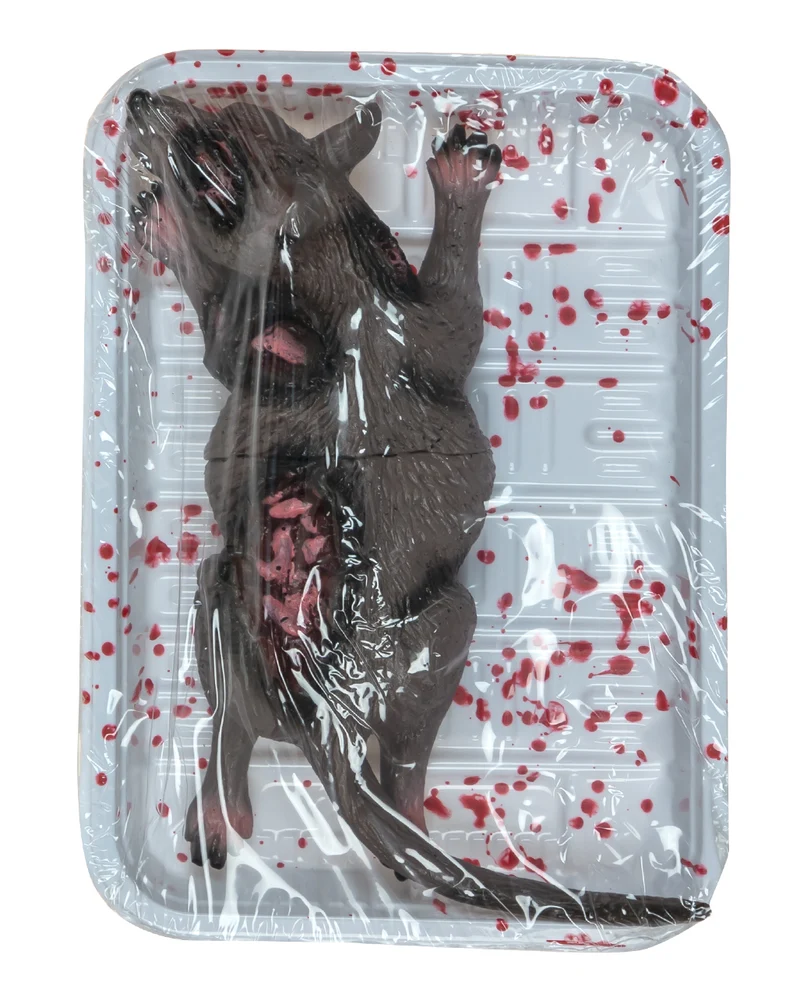 Road Kill Ratte Metzgerteller Deko