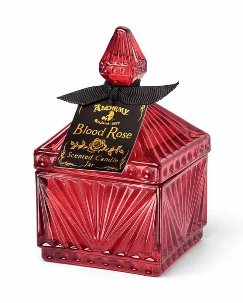 Blutrose Gothic Duftkerze im Antik Glas Small