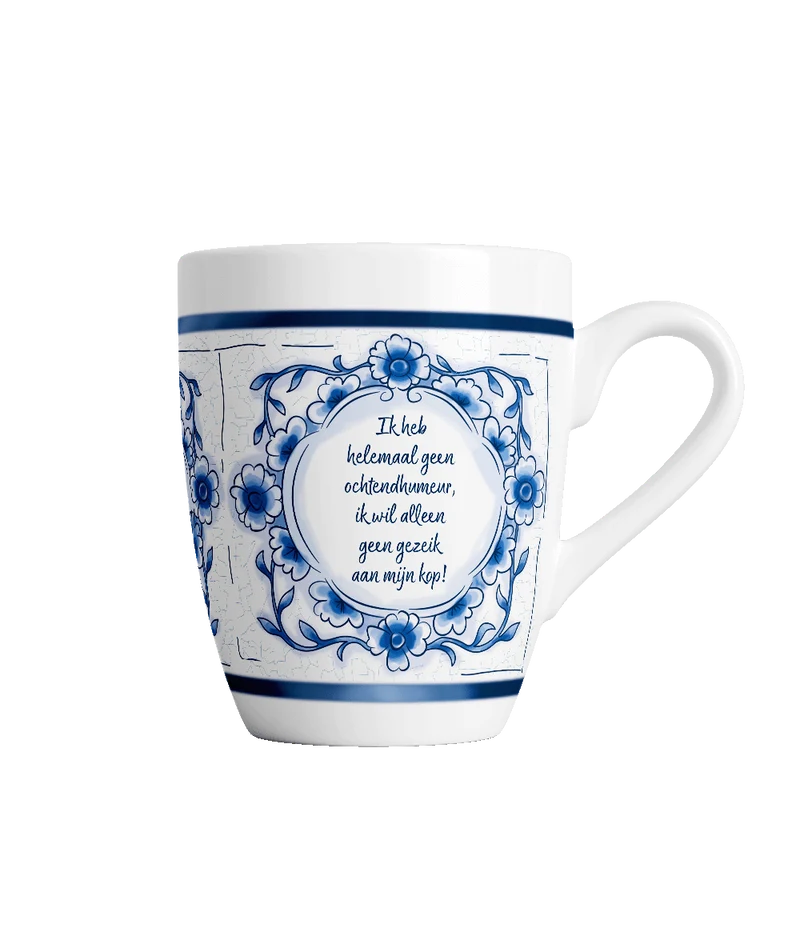 Tasse „Morgenlaune“ in Delfter Blau