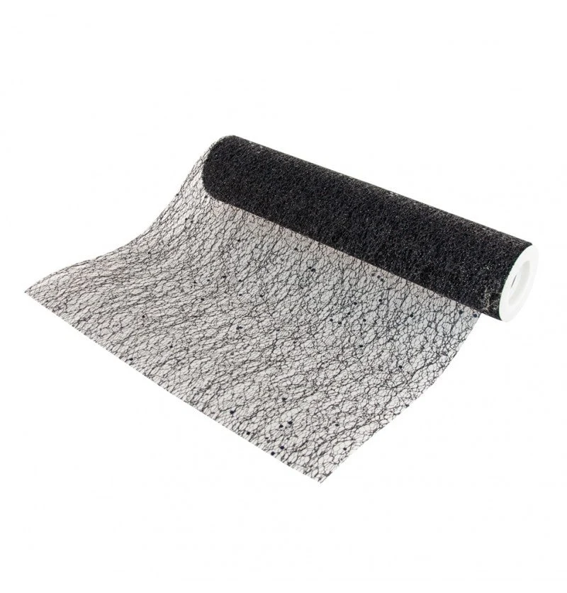 Schwarzer Tischläufer Glitter 5m