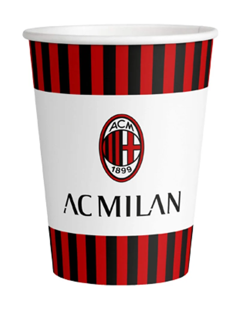 8 AC Milan™ Pappbecher 250 ml