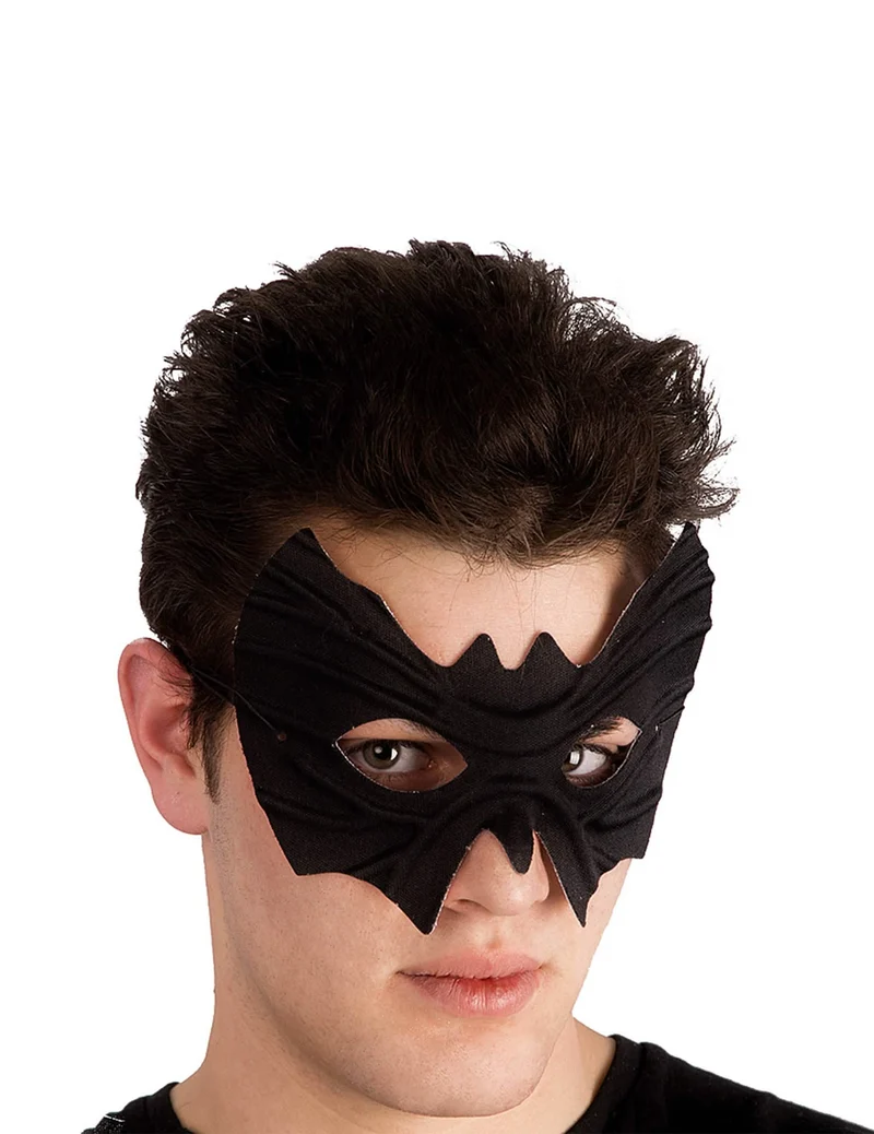 Augenmaske Fledermaus Superhelden-Maske mit Gummiband schwarz