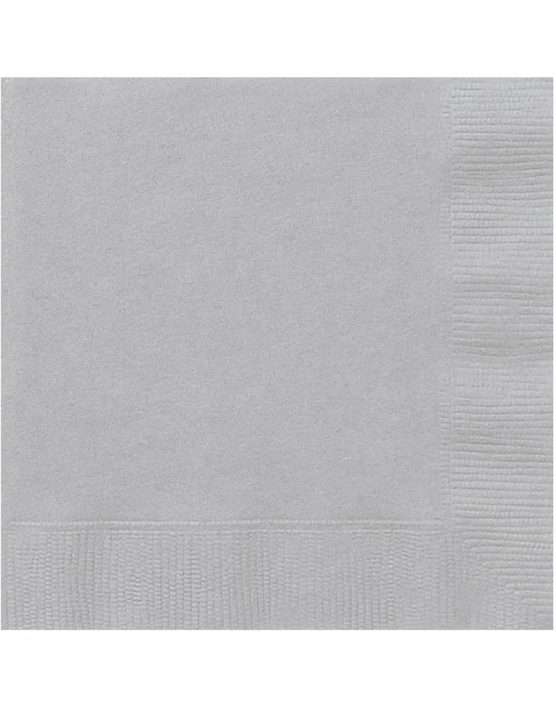 Papier-Servietten für Festlichkeiten 20 Stück grau 25x25cm