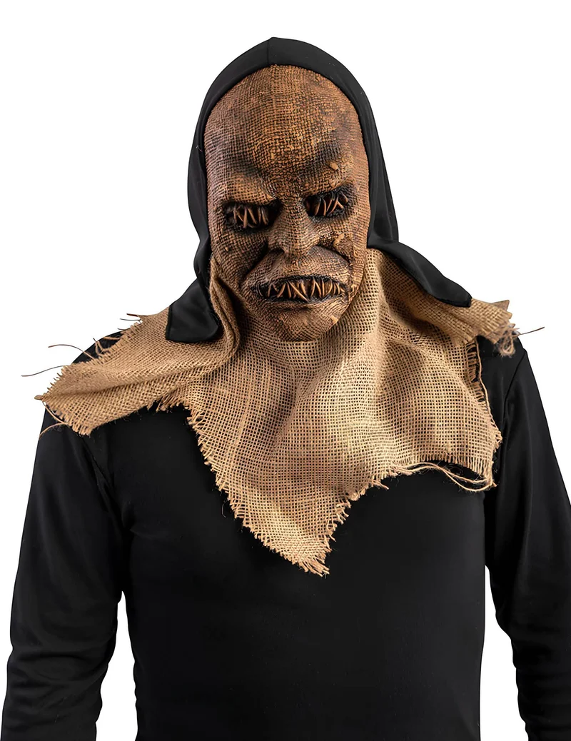 Monster-Vogelscheuche Halloween-Maske für Erwachsene braun