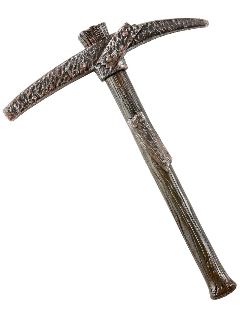 Spitzhacke aus Kunststoff Kostümzubehör braun-grau 46 cm