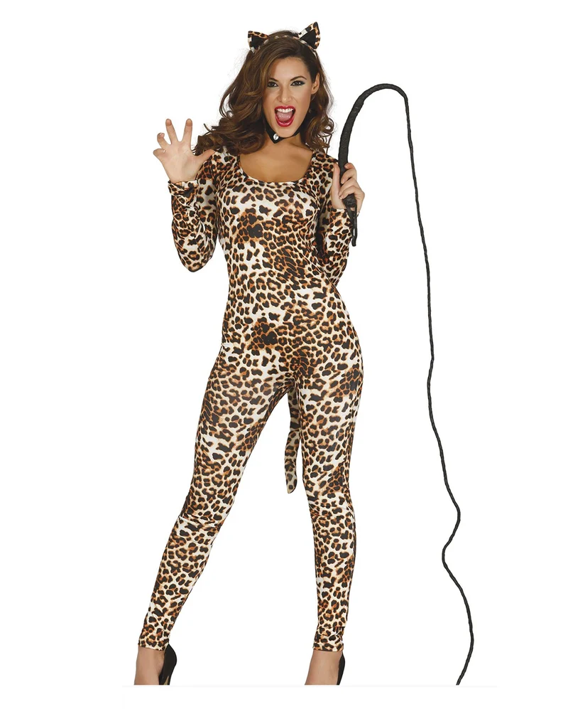 Catsuit mit Leo-Print