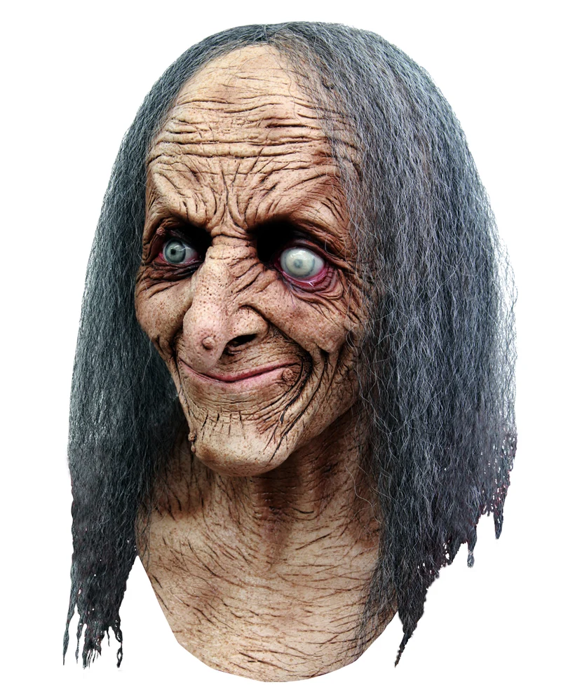 Hagatha Hexenmaske mit Haaren