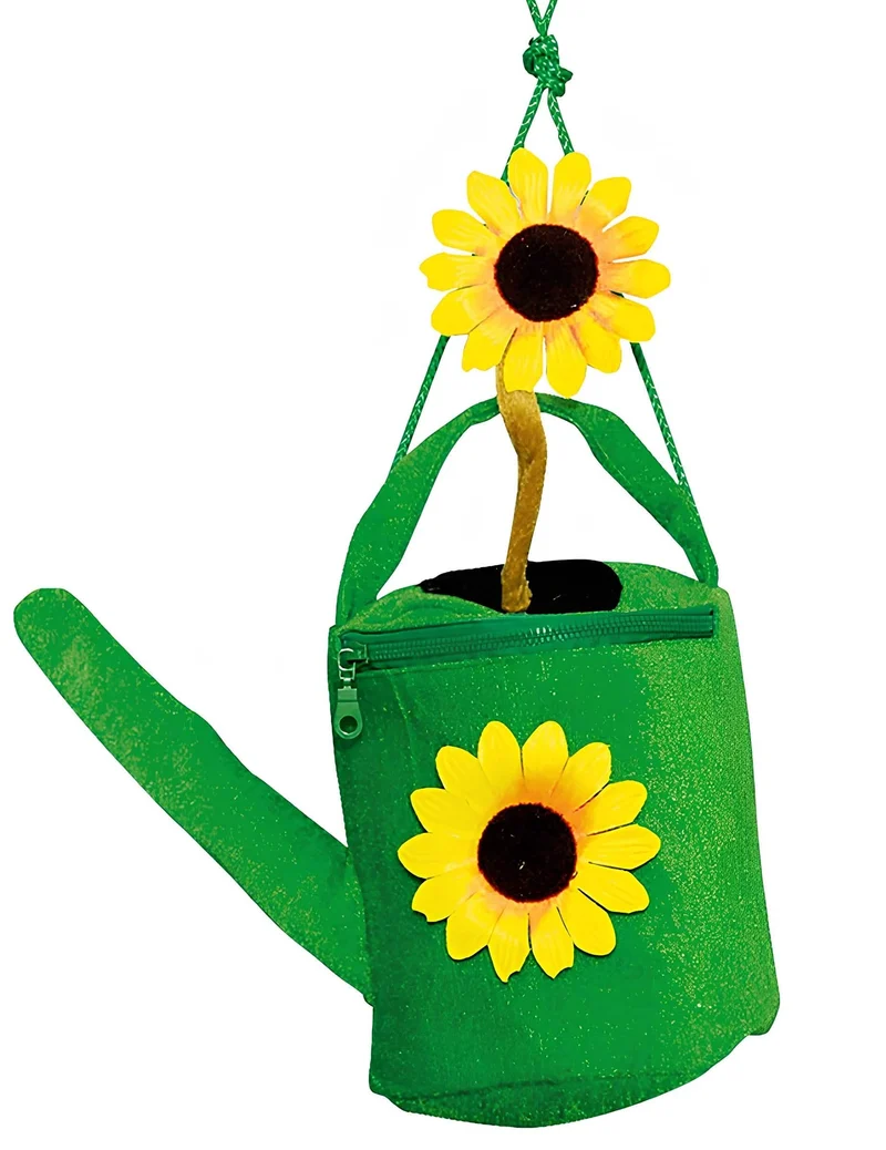 Grüne Gießkannen-Tasche mit Sonnenblumen