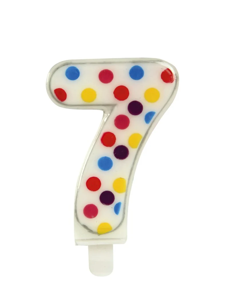 Zahlenkerze Konfetti Nr. 7 (6,5cm)