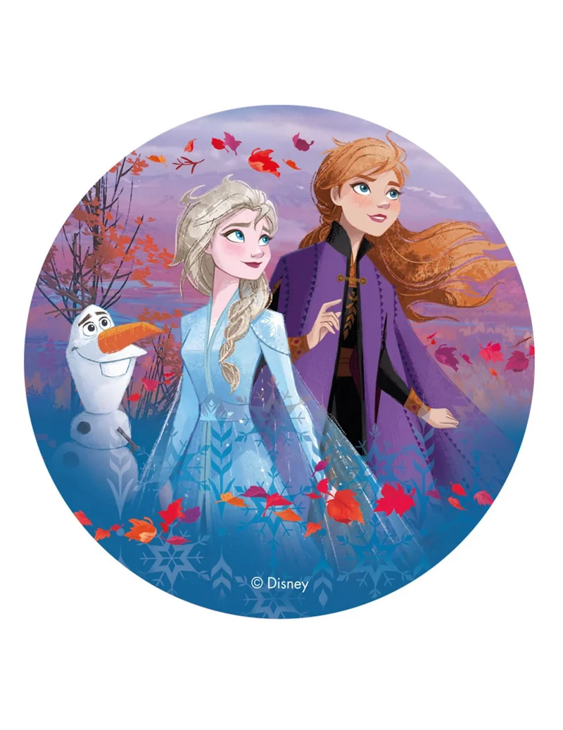 Tortenaufleger Die Eiskönigin 2™ Anna, Elsa und Olaf 20 cm