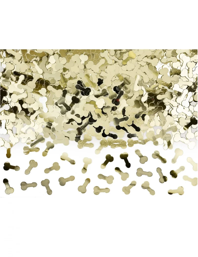 Frivoles Penis Tischkonfetti Partyzubehör 30 g goldfarben 1 x 1,5 cm