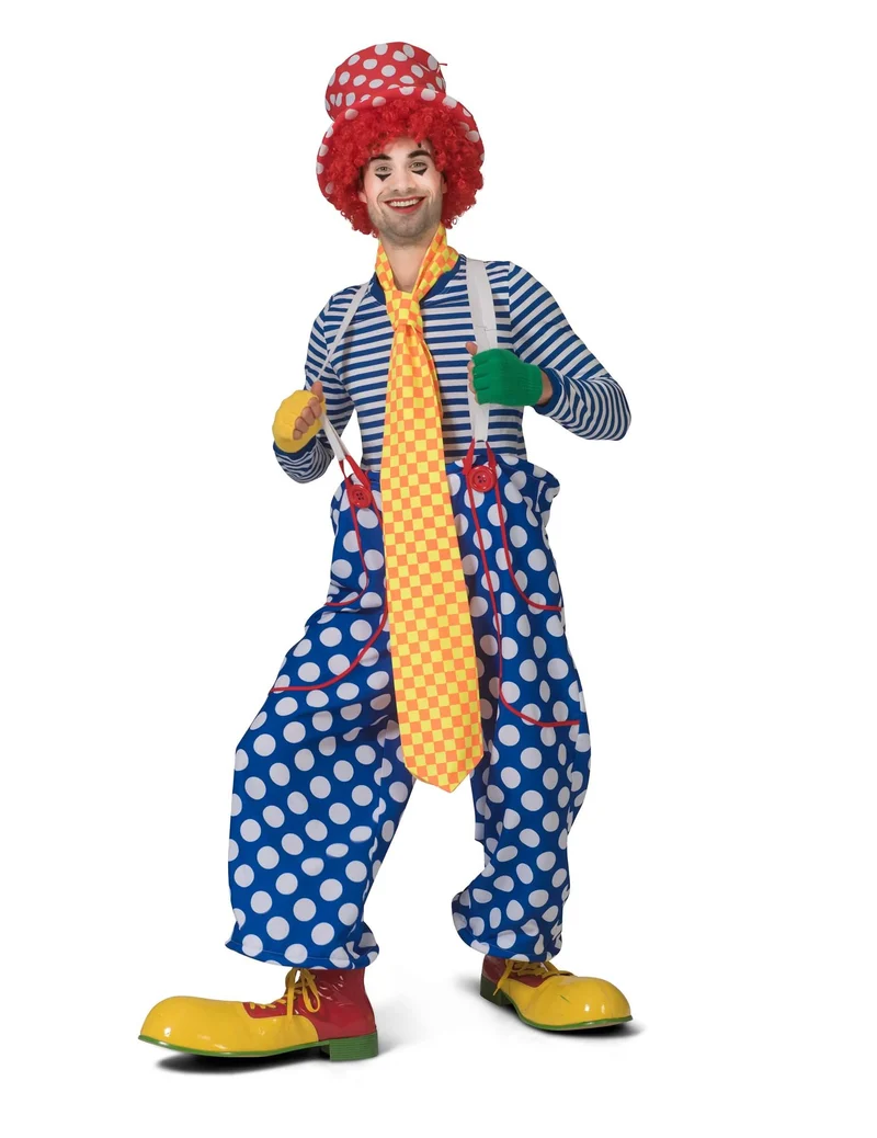 Extra lange Clown-Krawatte für Erwachsene gelb