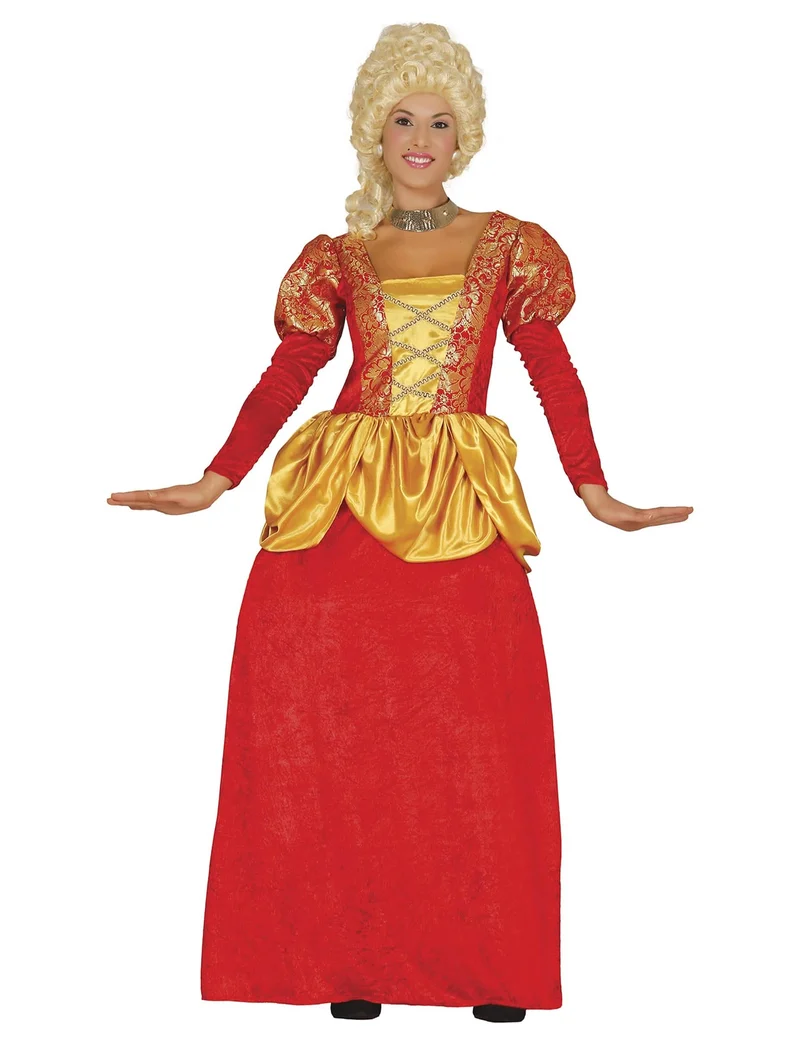 Barock-Kostüm für Damen Faschings-Kostüm rot-gelb