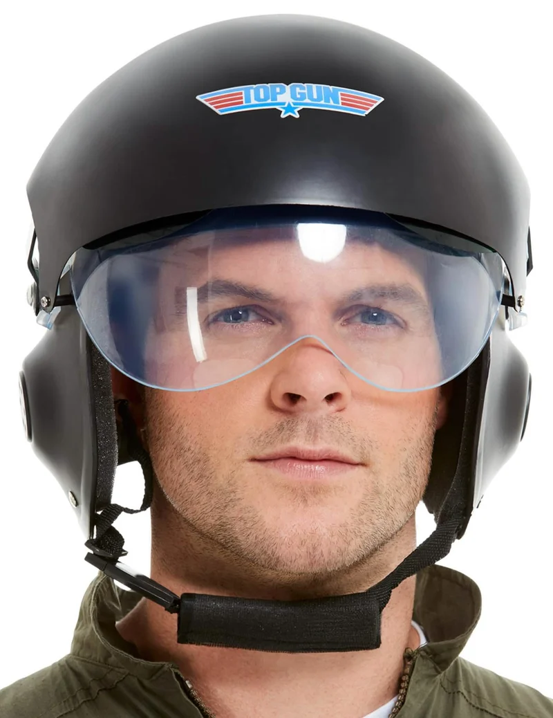 Top Gun™-Pilotenhelm für Erwachsene Accessoire für Fasching schwarz