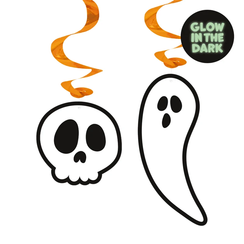 Halloween Hängende Spiralen Glow In The Dark 4 Stück