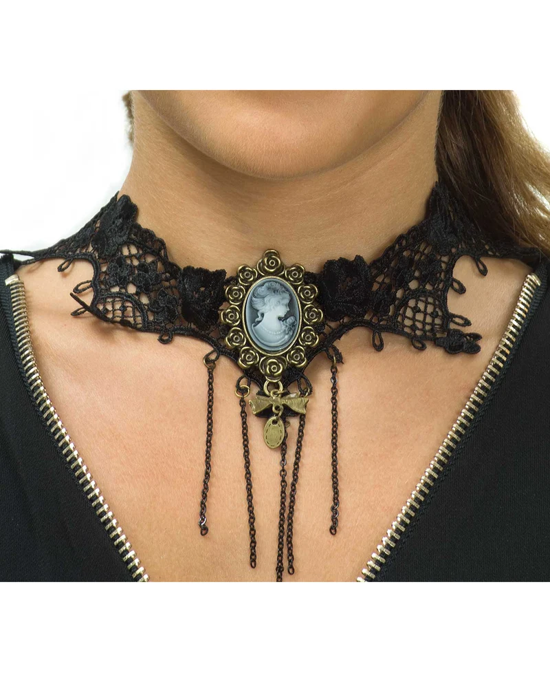 Steampunk Collier mit Spitze