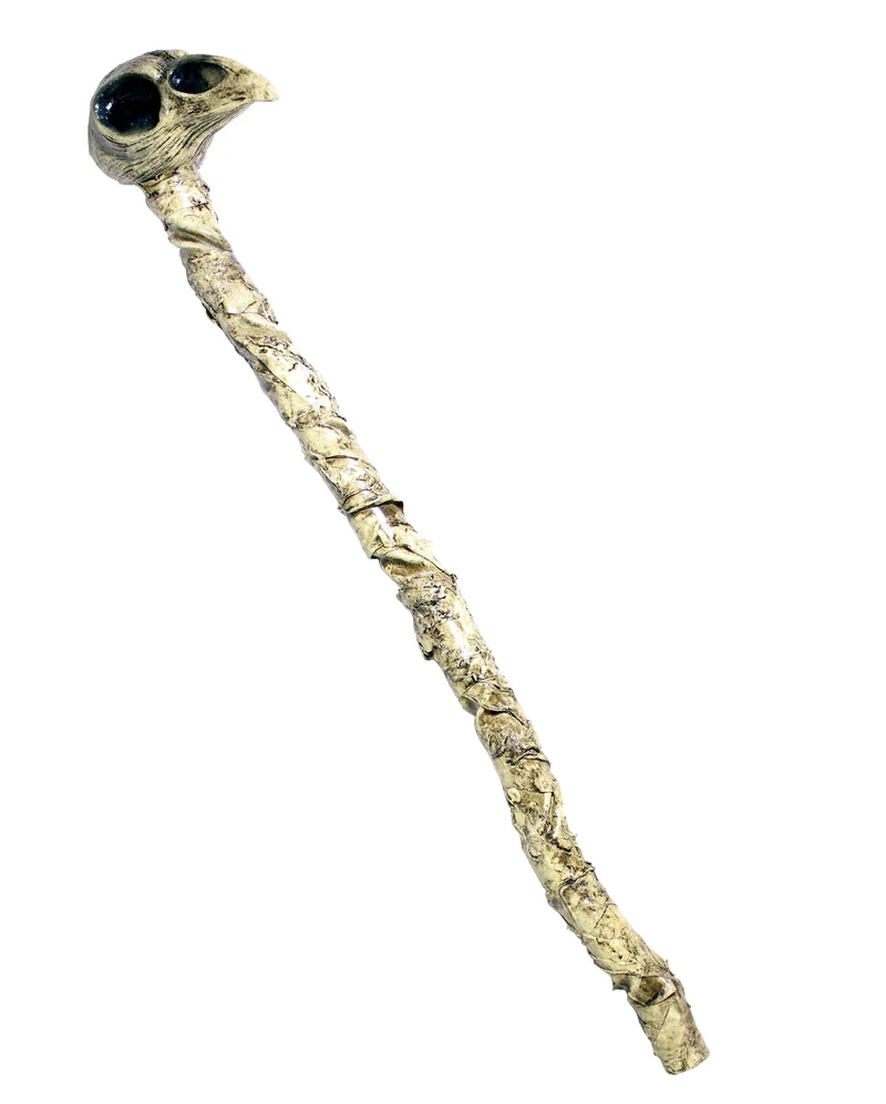 Voodoo Ritualstab mit Krähenkopf