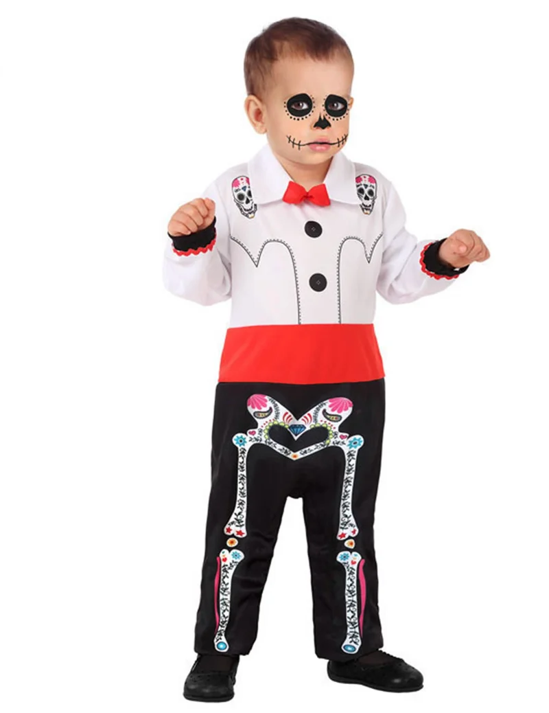 Dia de los Muertos-Kostüm für Kleinkinder Skelett-Overall bunt
