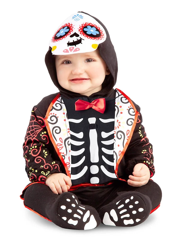 Flower Tag der Toten-Babykostüm für Halloween bunt