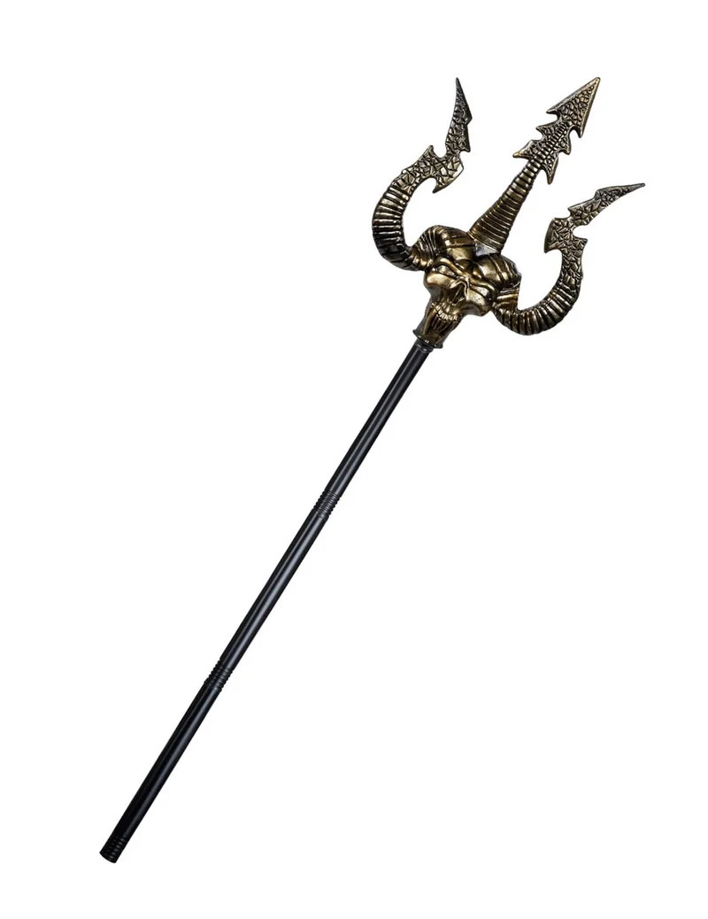 Teufelsdreizack höllisches Accessoire für Halloween schwarz-goldfarben