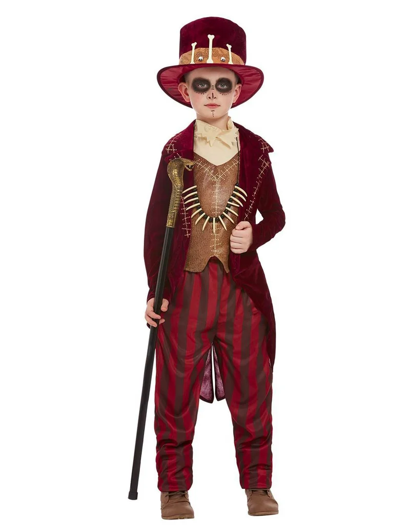Knochen Voodoo-Kostüm für Jungen Halloween-Verkleidung rot-braun