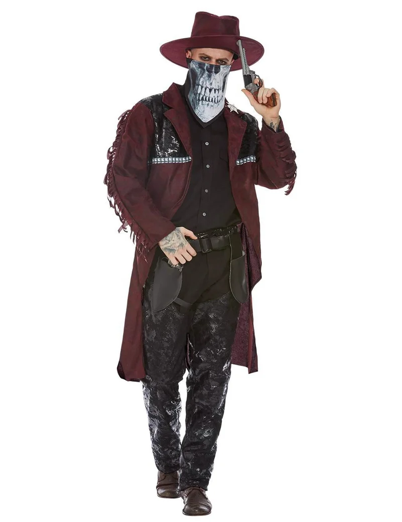 Cowboy-Kostüm Halloween-Verkleidung Wilder Westen rot-schwarz
