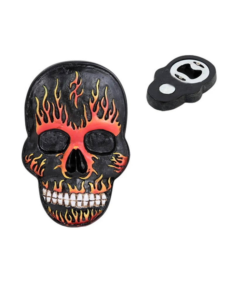 Flammender Totenschädel als Flaschenöffner