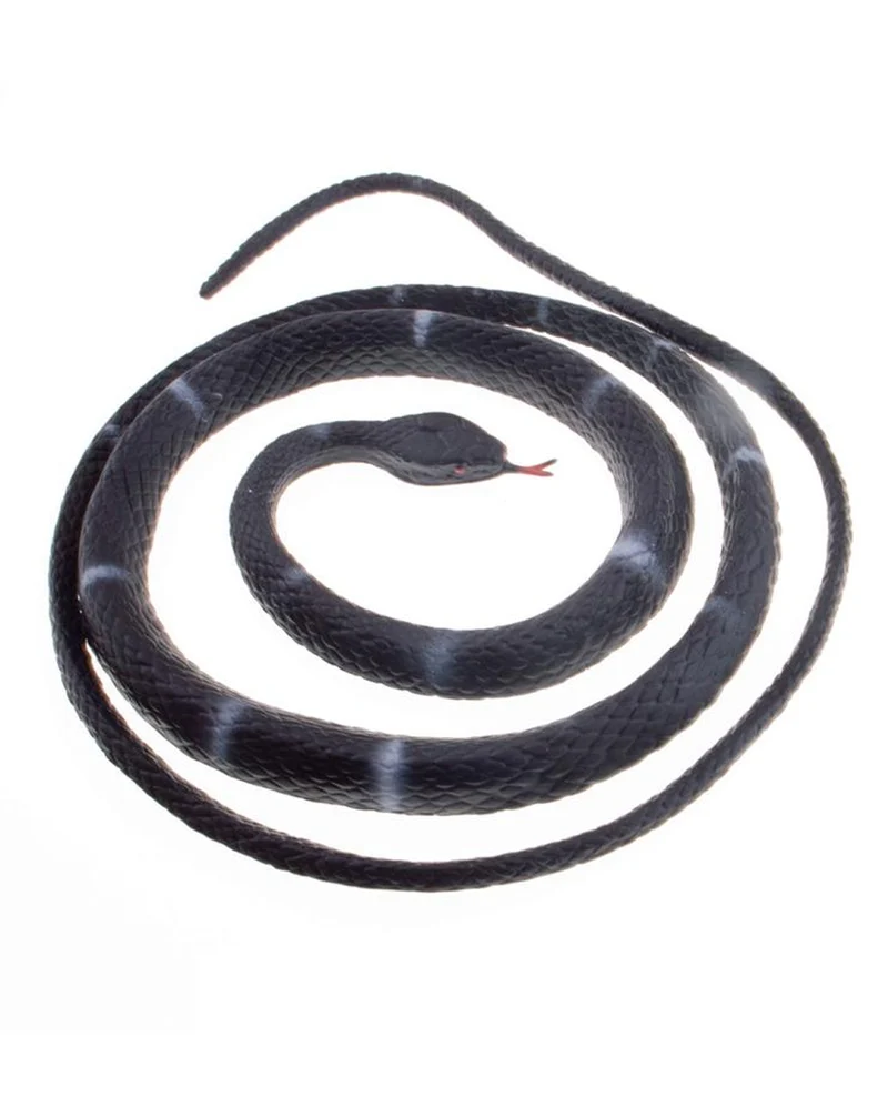 Schwarze Schlange aus Latex 80cm