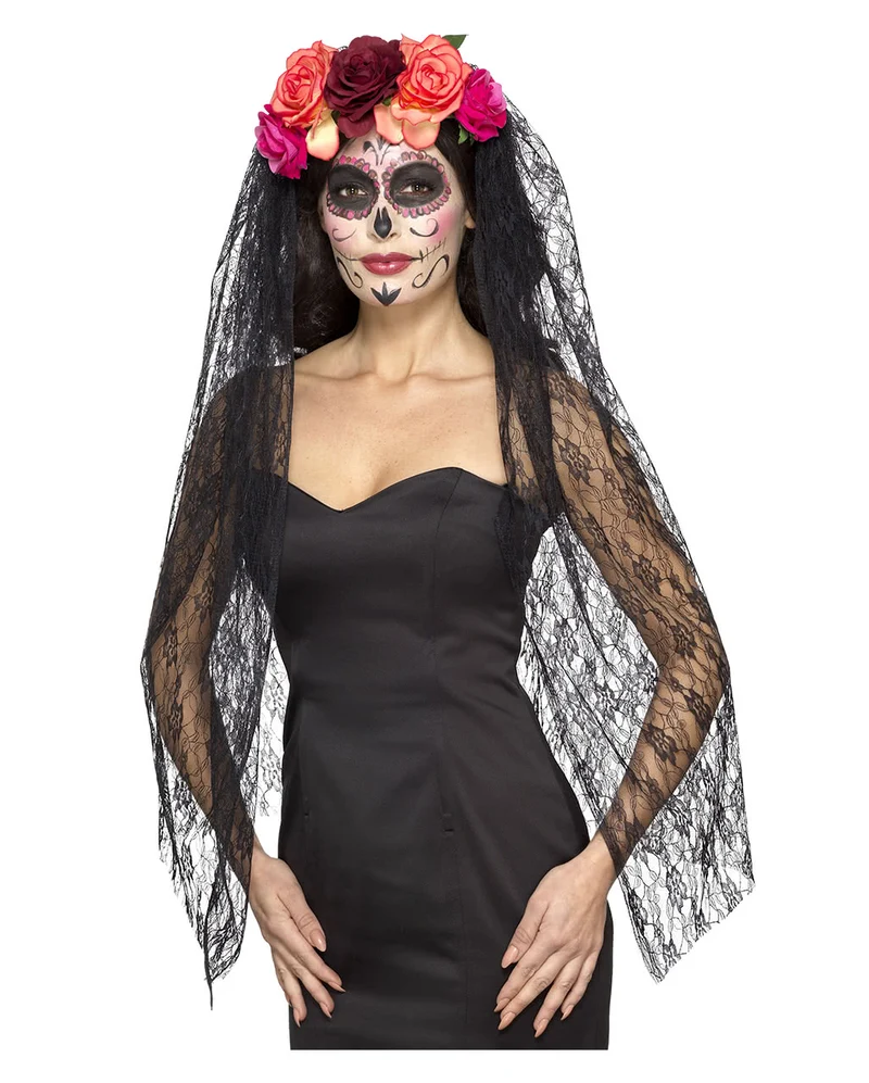Day of the Dead Haarreif mit Rosen