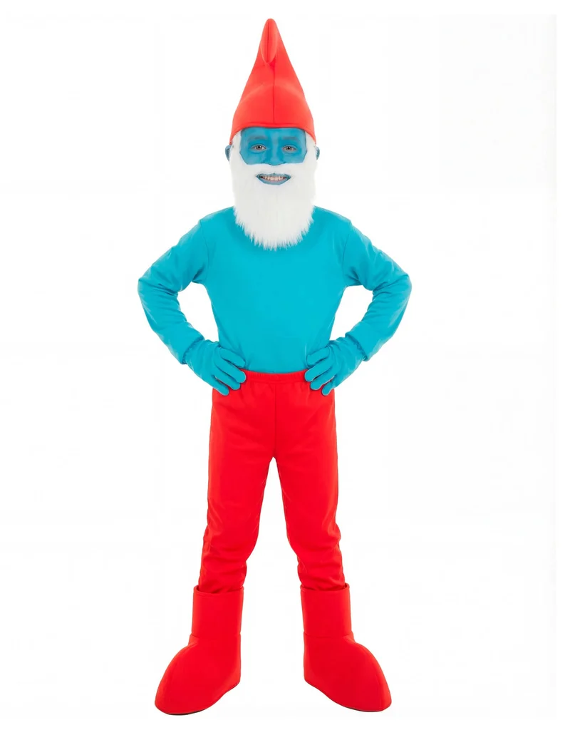 Die Schlümpfe™-Papa Schlumpf Kostüm für Kinder blau-rot
