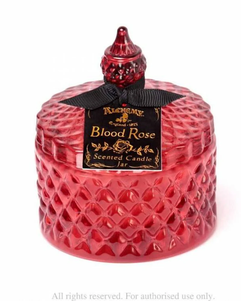 Blutrose Gothic Duftkerze im Vintage Glas Medium